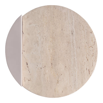Evelyn 16" Contemporary Natural Marble/Metal Handmade C-Shaped End Table - JONATHAN Y